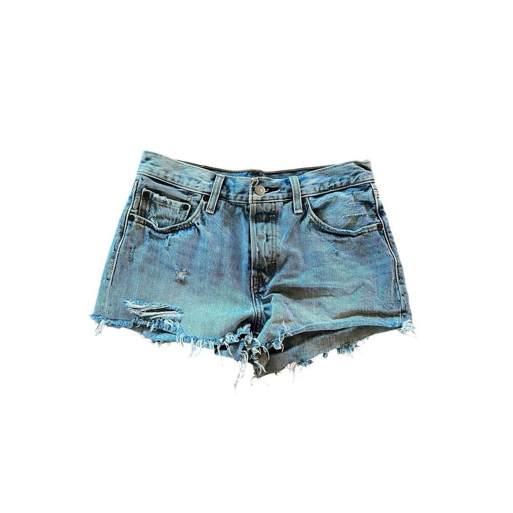 Levi’s 501 High Waisted Cutoff Denim Shorts Light Wash | 27 - Picture 1 of 7